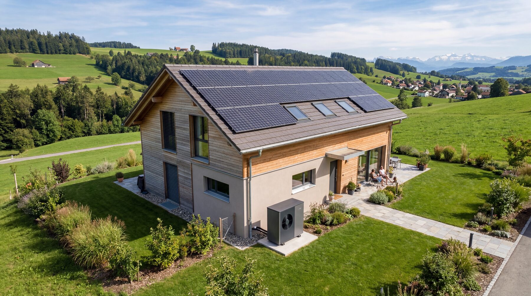 Pompe à chaleur installée en villa